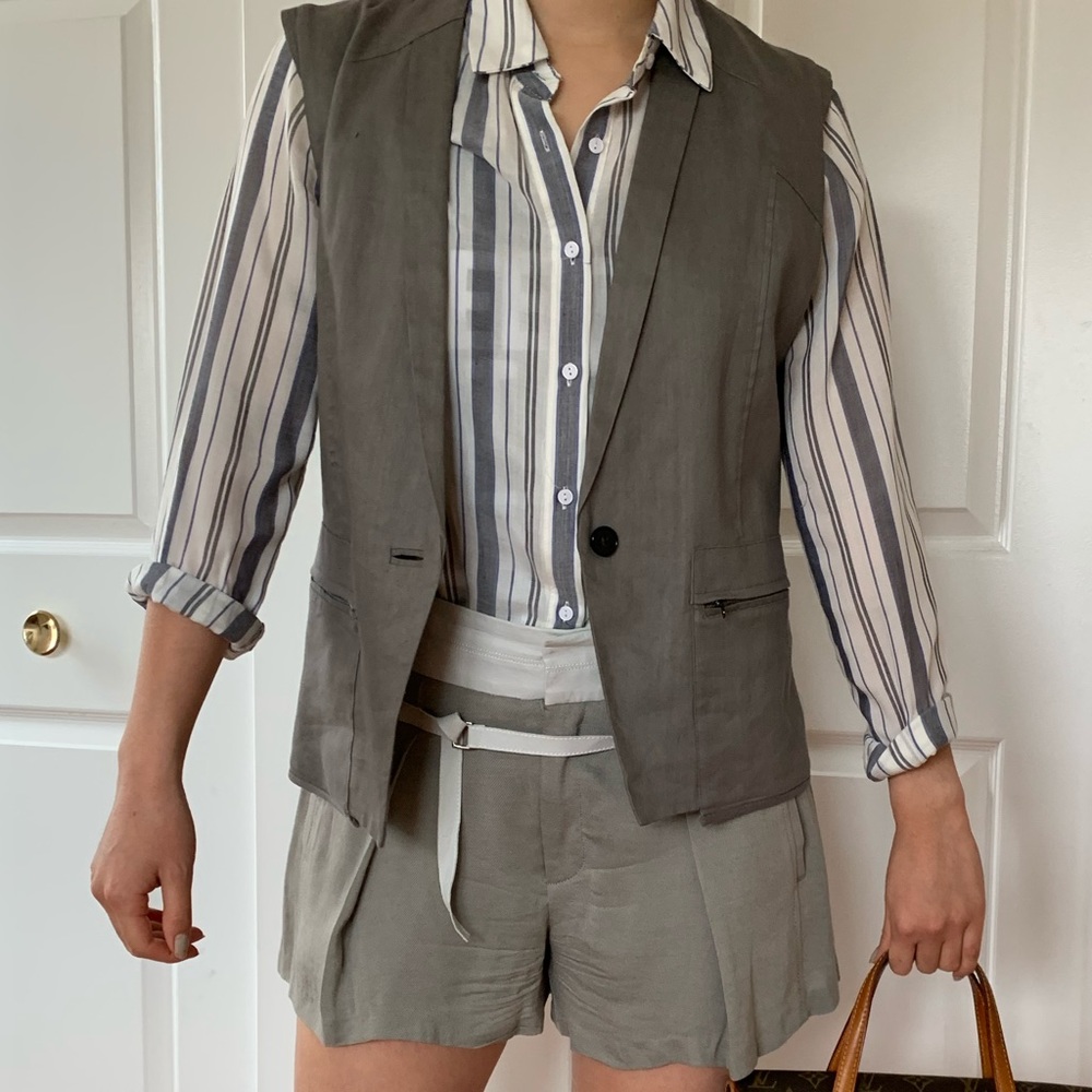 helmut lang vest and shorts